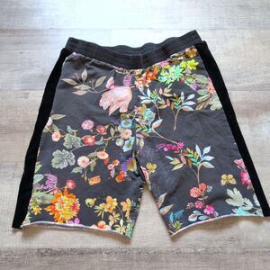 Johnny Was Mens Shorts Size L Japanese Abstract Art Floral Pull On Lounge Casual